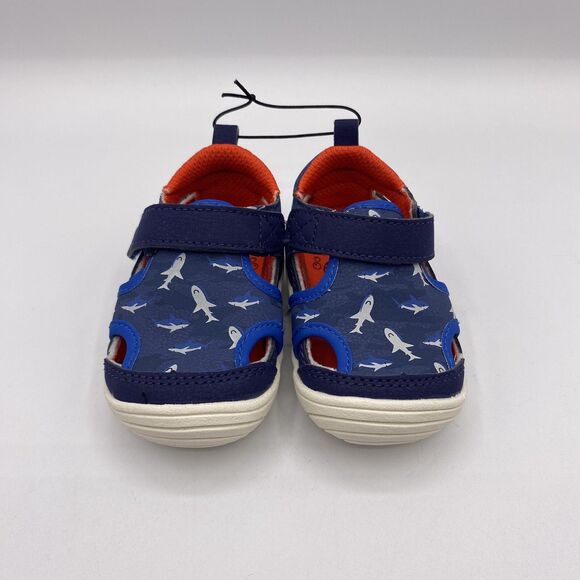 Surprise By Stride Rite Size 3 Months Infant Blue Shark Flo Boys Shoes NWOT - Picture 1 of 8